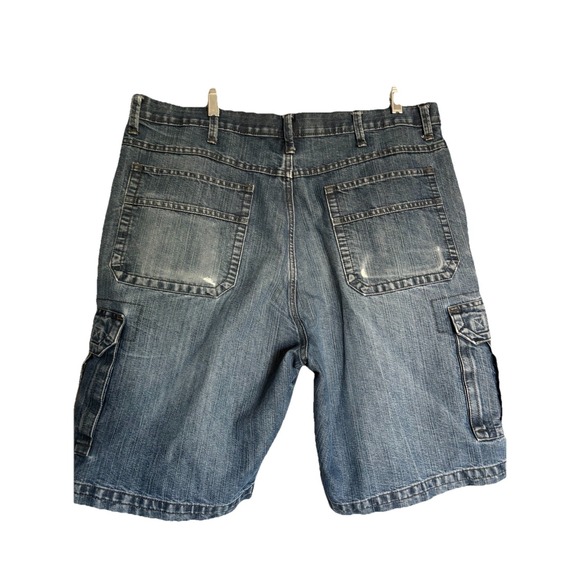 Wrangler Mens Denim Cargo Shorts 38 Outdoor Utility Gorpcore Camping Utility - Picture 3 of 10